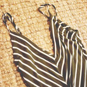 Iris Maxi Dress - Green & White Stripe